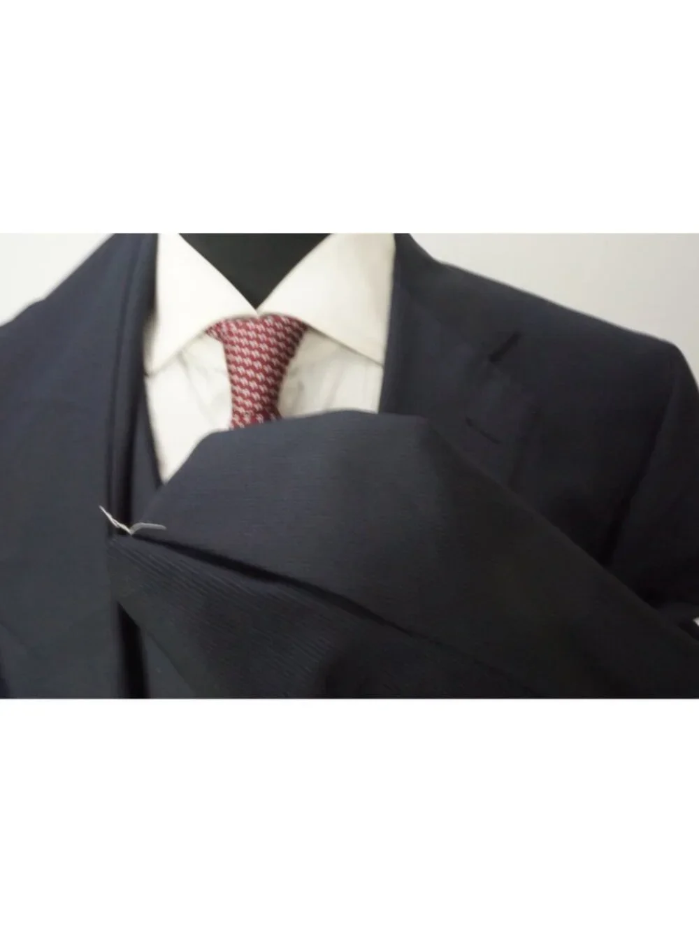 Flannel Bay Blue Pinstriped S110s Wool 2 Pc Suit Jacket Pants 44 Brand New